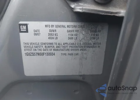 2008 Saturn Aura Xe from USA, damaged, VIN 1G8ZS57N68F130934